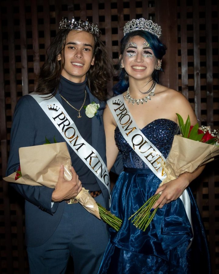 Drew Collier and Izabel DeLeon, seniors, won 2022 VMHS prom king and queen April 23.