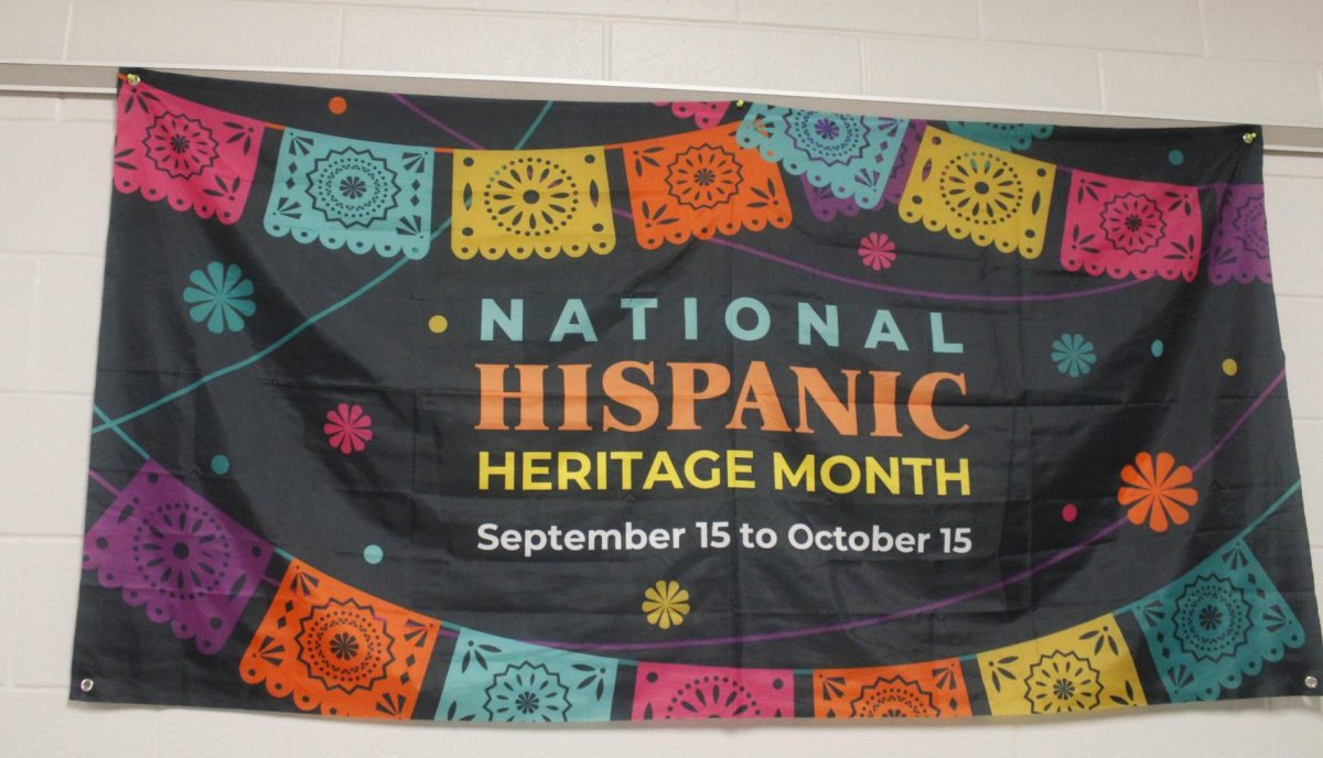 Hispanic Heritage Month banner in Spanish Classroom.